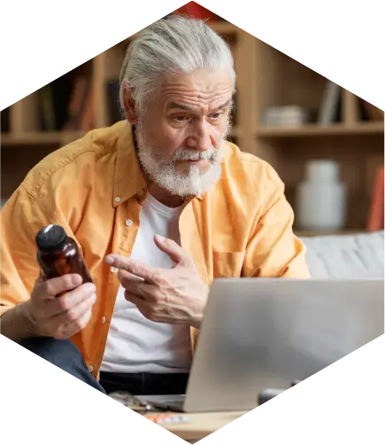 Older man on a telehealth call